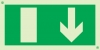 Emergency escape route sign, European Directive 92/58/EEC, arrow down