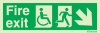 Emergency escape route sign, Escape route signs for people with reduced mobility, Fire exit down right