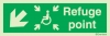 Emergency escape route sign, Escape route signs for people with reduced mobility, Refuge point down left