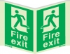 Emergency escape route sign, Panoramic signs wall mounted vertical, Fire exit