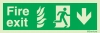 Emergency escape route sign, NHS Escape route signs, Fire exit down