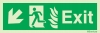 Emergency escape route sign, NHS Escape route signs, Exit down left