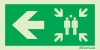 Emergency escape route sign, Assembly point, Arrow left