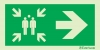 Emergency escape route sign, Assembly point, Arrow right