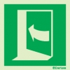 Emergency escape route sign, Door mechanism signs, Push to open left