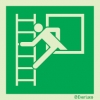 Emergency escape route sign, Safe condition signs, Emergency escape ladder left