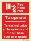 Fire-fighting equipment signs, Fire hose reel instructions