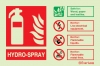 Fire-fighting equipment signs, ID signs, Hydro-spray