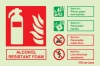 Fire-fighting equipment signs, ID signs, Alcohol resistant foam