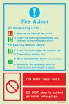 Fire action notices, Procedures in case of emergency