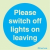 Mandatory signs, Fire door signs, Please switch off lights on leaving