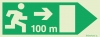 Signs for tunnels, Emergency escape route signs, right 100m