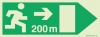 Signs for tunnels, Emergency escape route signs, right 200m