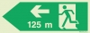 Signs for tunnels, Emergency escape route signs, left 125m