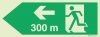 Signs for tunnels, Emergency escape route signs, left 300m