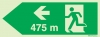 Signs for tunnels, Emergency escape route signs, left 475m