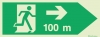 Signs for tunnels, Emergency escape route signs, right 100m