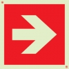 Signs for tunnels, Fire-fighting equipment and emergency vehicles signs, Directional arrow