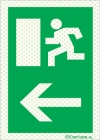 Reflecto-luminescent signs, Emergency escape route signs, left