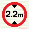 Reflecto-luminescent signs, Car park signs, 2.2m height limit