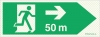 Reflecto-luminescent signs, Emergency escape route, Right 50m